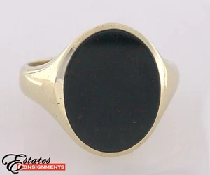 Blood Stone 10K Yellow Gold Ring - Picture 1 of 9