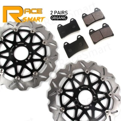 For Ducati 748 R 2000 / 996 S 2001 Front Brake Disc Rotors + Organic Brake Pads - Image 1 of 4