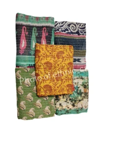 20 PC Indian Vintage Quilt Kantha Throw Boho Hippie Quilted kantha Cotton bed - Picture 1 of 12