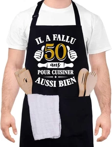 Grembiule Da Cucina per Uomo Donna, Grembiule Personalizzato Con 2 Tasche, Imper - Foto 1 di 12