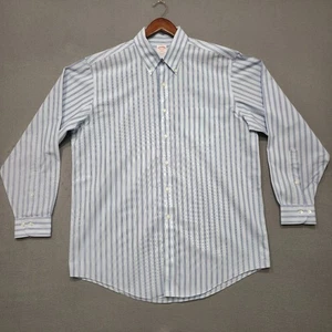 Brooks Brothers 346 Men's Blue Long Sleeve Non-Iron Dress Shirt Size 16.5-4/5 - Picture 1 of 6