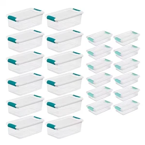 6 Qt. Stackable Storage Box Container and Small File Clip Box (12-Each) - Picture 1 of 12