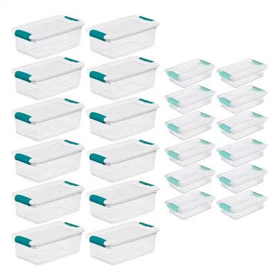 6 Qt. Stackable Storage Box Container and Small File Clip Box (12-Each) - Image 1 of 4