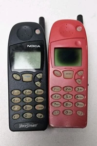 Vintage Nokia 5190 Cell Phone Lot of 2 Red & Black Untested For Parts - Picture 1 of 7