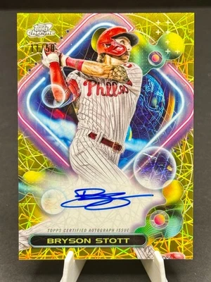 2023 Topps Cosmic Chrome Bryson Stott Auto Gold Space Dust Refr./50 #CCA-BS JSCA - Image 1 of 3