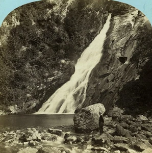 Pyrenäen Cascade du Valentin Wasserfall Eaux Bonnes altes Stereo Foto Lamy 1867 - Bild 1 von 3