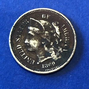 1869 Three Cent Nickel Better Date - Picture 1 of 7
