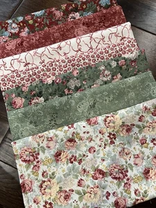 MODA Bianca Floral 7 Fabrics 15”x44” Bundle - VTG - Picture 1 of 5