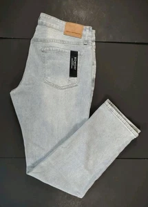 FRENCH CONNECTION-NWT-Men's Bowery Slim Straight Denim Blue Jeans-Size 36x32 - Picture 1 of 12