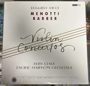 Ruggiero Ricci Menotti / Barber: Violin Concertos PURE ANALOGUE VINYL SEALED - Picture 1 of 2
