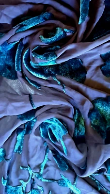 Bufanda de seda de terciopelo Burnout Italia bruja hada grunge gótica floral transparente 65x26 Foto 1 de 4