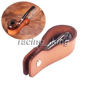 Leather Handmade Smoking Single Pipe Rack Stand Holder & 3 In 1 Cleaning Tools - Picture 1 of 5