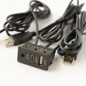Adaptador de cable de extensión USB con montaje al ras 150C AUXILIAR tipo C panel de puerto USB tablero de automóvil - Imagen 1 de 6