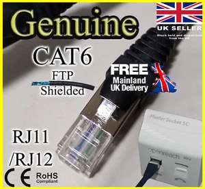 Téléphone large bande 50 cm RJ12 vers RJ 12 VDSL FIBRE - Cat6 FTP blindé RJ11 - Photo 1/7