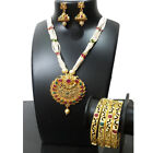 Indian Jewelry Combo New Pendent Fashion Necklace Style 4 Pc Bangles Set Sk 1000