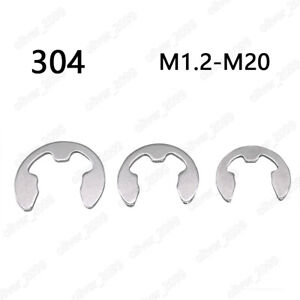 304 Stainless Steel External E Retaining Ring E-Clips E Rings Φ1.2mm - Φ20mm