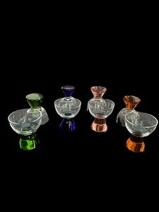 Retro Lot 8. 2.25" Colored Shot Cordial Sake Glasses - Picture 1 of 5