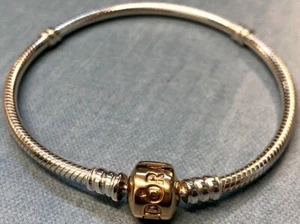 PANDORA | PULSERA DE DIJES SS ORO 14K NUEVA 590702HG-19 RARA SERPIENTE RETIRADA G585 - Imagen 1 de 12