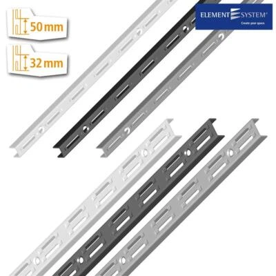 Element System CLASSIC Wandschiene 1- und 2-reihig Regal Schiene für Regalträger - Bild 1 von 4
