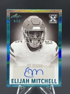 Elijah Mitchell 2021 Leaf 1960-Style Signatures Auto Autograph /50 Rookie RC - Picture 1 of 2
