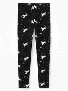 Nuevo con etiquetas Pantalones Leggings Antiguos Marinos Estrellas Unicornios Leggings Largos Negros Niñas L 10 12 - Imagen 1 de 2