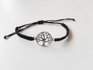 Tree of Life Bracelet Macrame Handgefertigt 925er Silver Symbol Jewelry - New - Picture 1 of 1