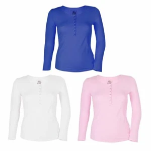 GIN TONIC Damen Langarmshirt mit Knopfleiste - Picture 1 of 4