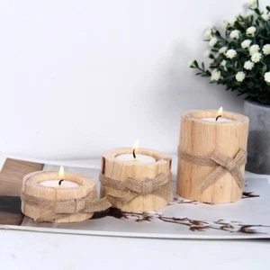 Candle Holder, 3x Wooden Tea Light Holders for Table Decoration ,WeddingBirthday - Picture 1 of 6