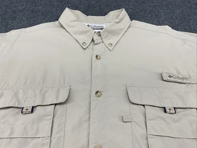 Camisa de pesca Columbia PFG manga larga para hombre XL omni tono UPF 30+ abotonada bronceada Foto 1 de 4