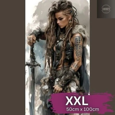 MARKENLOS Diamond Painting Bild, groß, XXL / 50cm X 100cm / Wilde Kriegerin