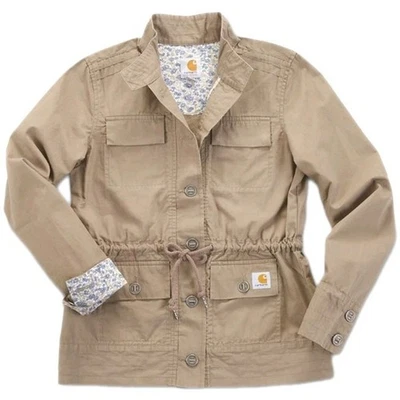 Chaqueta vintage Y2K Carhartt Voyager WJ025 para mujer utilitaria Gorpcore caqui MD Foto 1 de 4