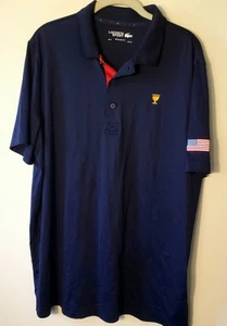 LaCoste Sport Herren Marineblau Polo Größe XL (6) Amerikanische Flagge Trophäe Patches - Bild 1 von 10