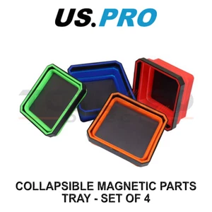 US PRO Tools 4er Set faltbare magnetische Teile Tabletts, farbige Tabletts 6746 - Bild 1 von 3