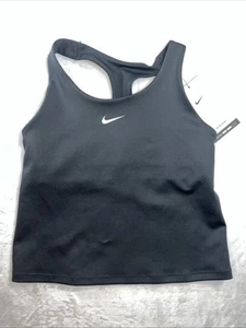 NIKE Dri-Fit Swoosh Bra Girls Size XL Black Athletic Racerback NEW FB2264 NWT - Picture 1 of 4
