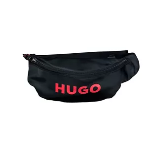 HUGO Mens Waist Bag Black Bum Bag With Logo - Brett_Bumbag_O - Picture 1 of 10