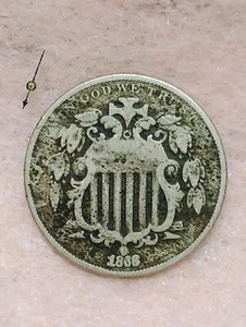 1868 ~ SHIELD NICKEL ~ VG - Picture 1 of 2