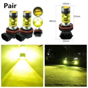 2Pcs DC12V LED H11/H8 4300K Yellow 100W 1000LM Car Truck Fog Driving Light Bulbs - Picture 1 of 12