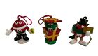 Kurt Adler Red M & M Caroling Christmas Ornament 2 Tube Toppers Santa Green Lot