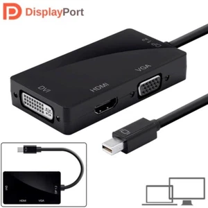 Mini DisplayPort DP 1.2a to 4K HDMI / DVI / VGA Adapter Cable Mac Monitor Dongle - Picture 1 of 4