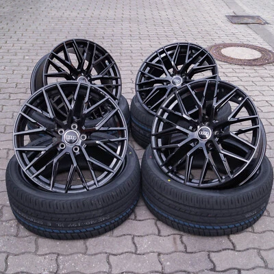 17 Zoll Alufelgen RS4 für Audi A3 S3 8Y 8V 8P Q2 SQ2 Q3 8U F3 TT 8S 8J Schwarz - Bild 1 von 4