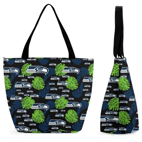 Seattle Seahawks Fans Shopping Bag for Ladies ,Handbag Full Print Tote Bags Cover