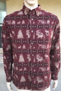 Vintage Cabela’s Deerskin Soft Chamois Outdoor Hunting Shirt Moose Size Large - Picture 1 of 10