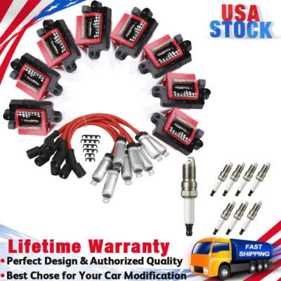 Bobinas de encendido UF271 8 piezas + bujías + cables para Hummer H2 2003-2007 6,0 L V8 Foto 1 de 4
