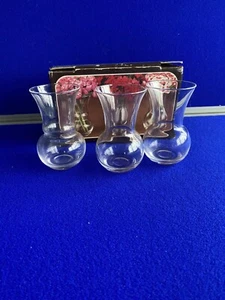 Preloved in box 3 x 24% Lead Crystal Clear Glass Bud Vase 9cm - Picture 1 of 2