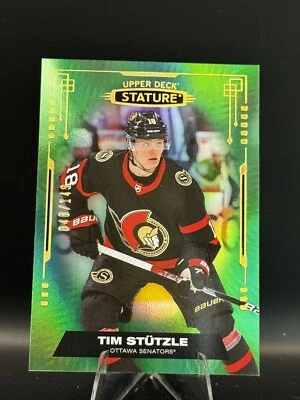 21-22 UD Stature Green Parallel - Senators - Tim Stutzle   #'d/149 - Image 1 of 2