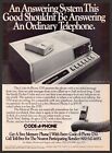 Répondeur Code-A-Phone 1750 années 1980 publicité imprimée 1982