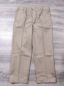 Lands End Pants Boys Size 20 Husky Beige School Uniform Bottoms 26" Inseam - Picture 1 of 7