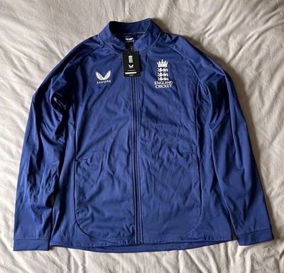 Castore Mens England Cricket Soft Shell Jacket LARGE Blue Tracksuit Sport UK - Image 1 of 4