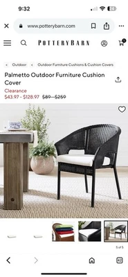 Silla de comedor apilable Pottery Barn Palmetto funda exterior x4 Foto 1 de 4