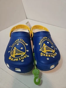 New Crocs Men's Golden State Warriors NBA Slip On Clogs Blue Yellow Size M7 /W9 - Picture 1 of 10